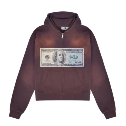 Deputy Department Money Bill Zipper Hoodie Braun