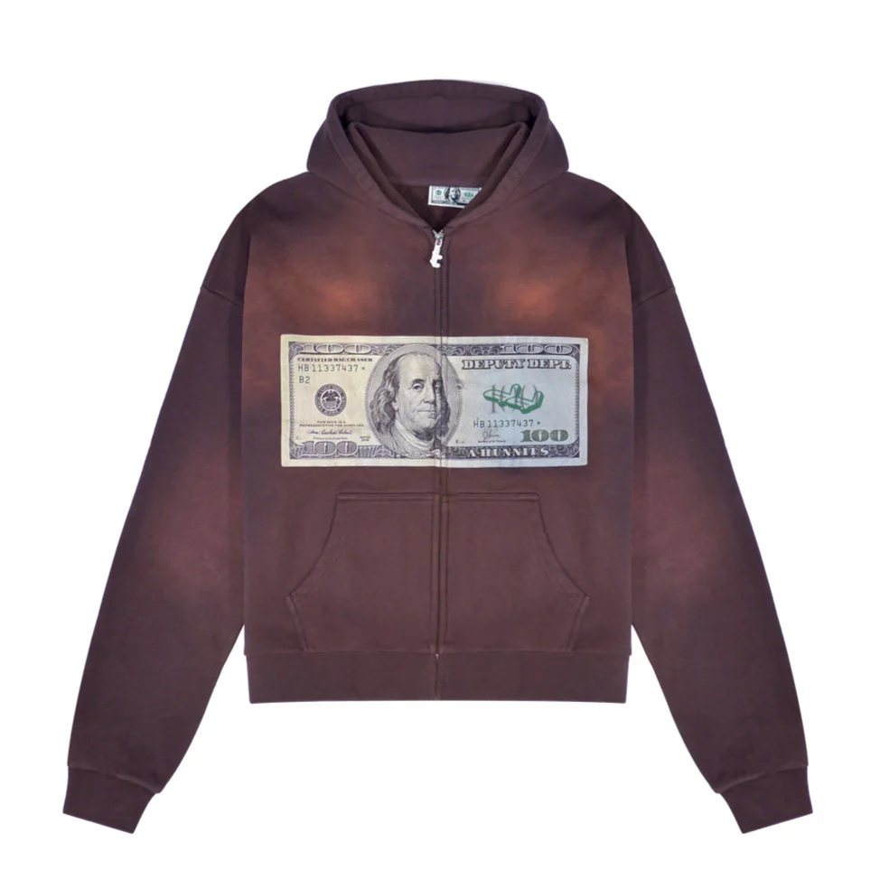 Deputy Department Money Bill Zipper Hoodie Braun Deputy Department Money Bill Zipper Hoodie Braun
